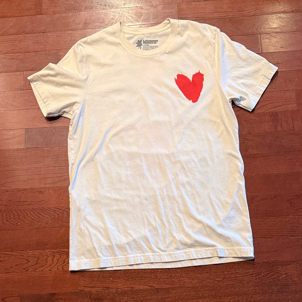 Modern Amusement White Tee with Red Heart
Lauren Daigle concert shirt